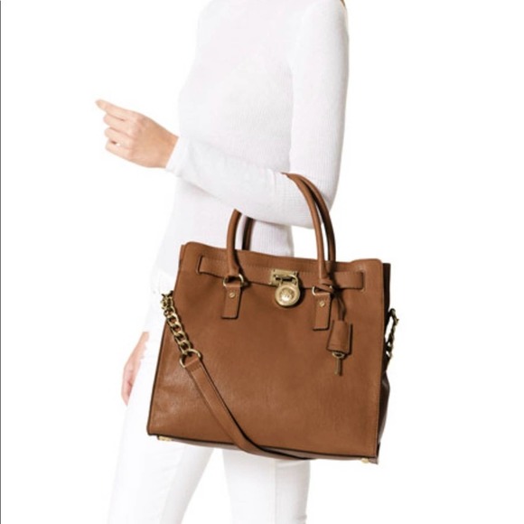 Michael Kors Handbags - Michael Kors Hamilton Large Saffiano Leather Tote Brown